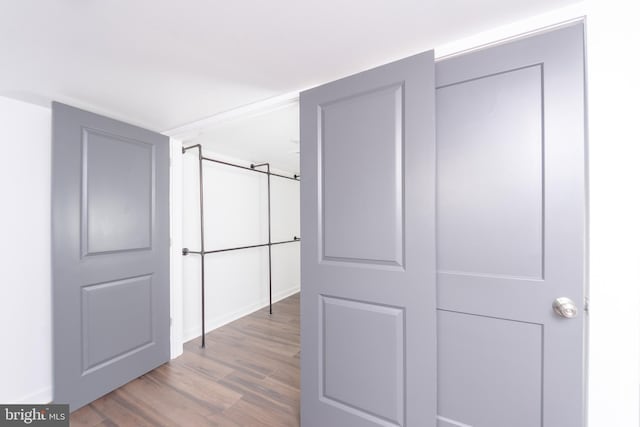 hallway featuring wood finished floors