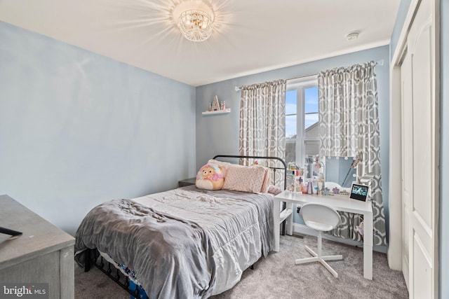 view of carpeted bedroom