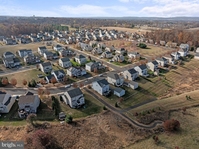 bird's eye view featuring a residential view