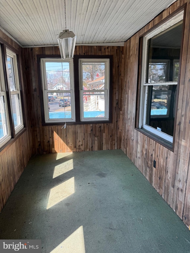 view of unfurnished sunroom