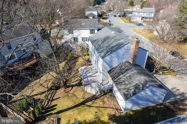 aerial view with a residential view