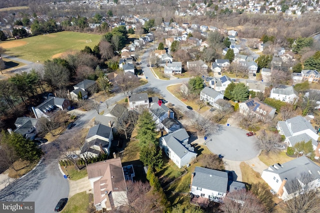 aerial view with a residential view