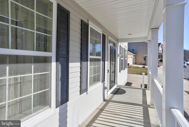 balcony featuring a porch