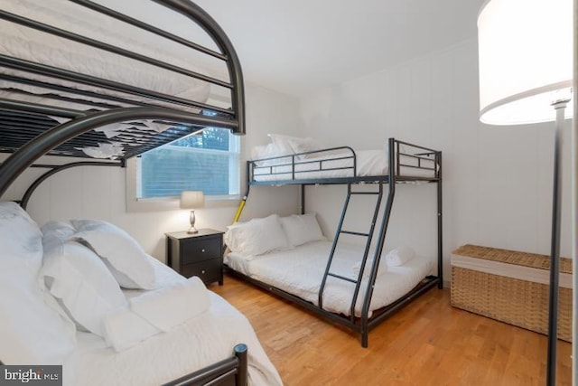 bedroom featuring light wood-style flooring