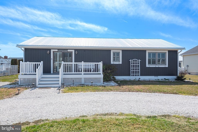 view of front of home with metal roof