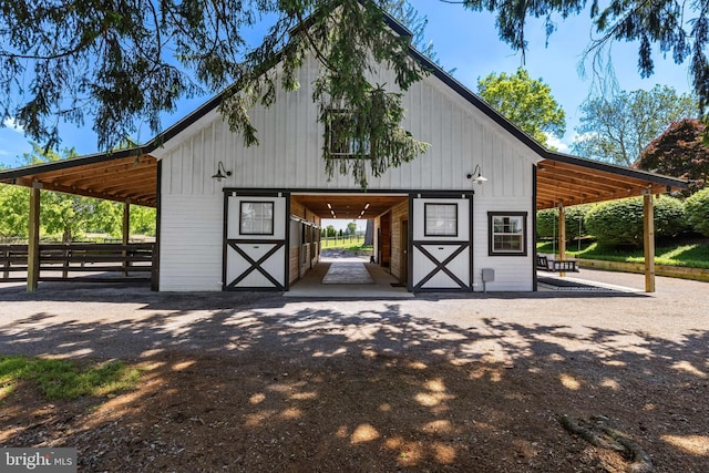 view of horse barn