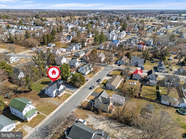 drone / aerial view with a residential view