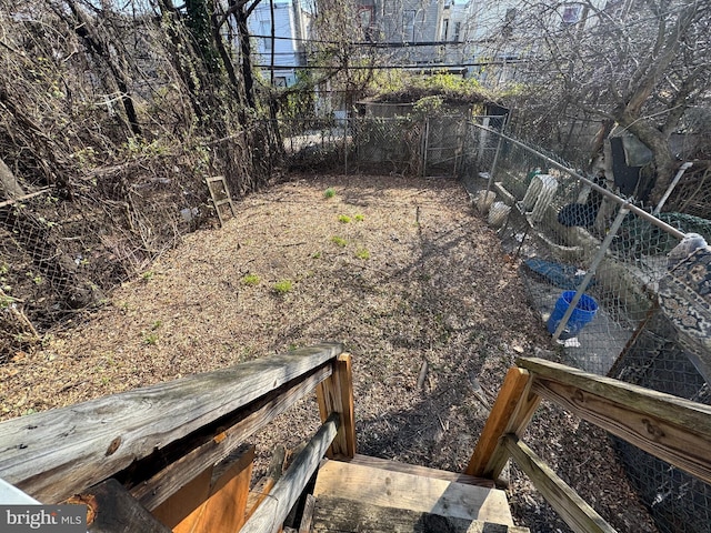 view of yard featuring fence