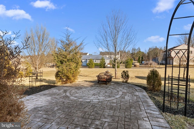 view of patio / terrace with a residential view