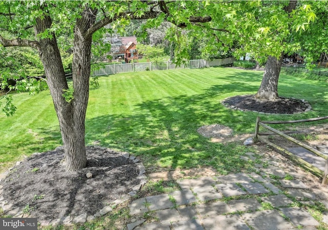 view of yard with fence