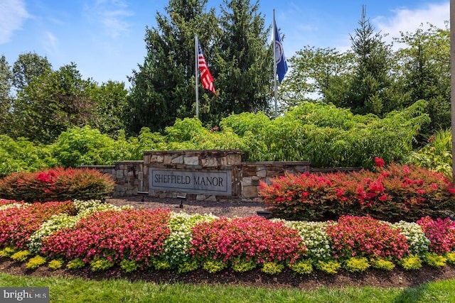 view of community sign