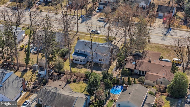 drone / aerial view featuring a residential view