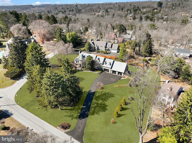 bird's eye view featuring a residential view