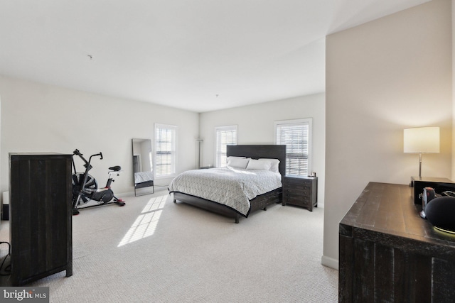 bedroom with baseboards and carpet flooring