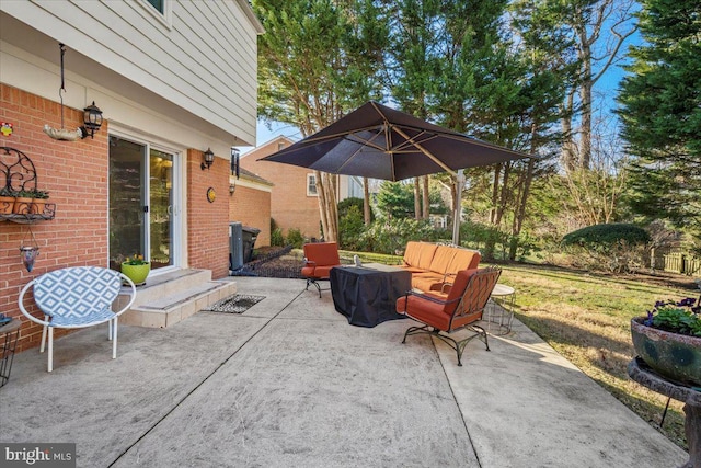 view of patio / terrace featuring an outdoor hangout area