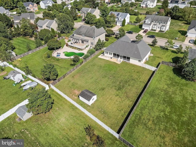 aerial view featuring a residential view