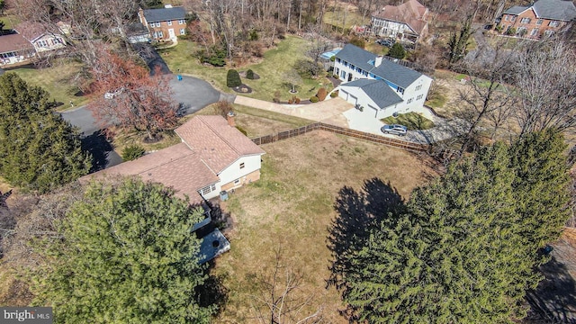 drone / aerial view featuring a residential view