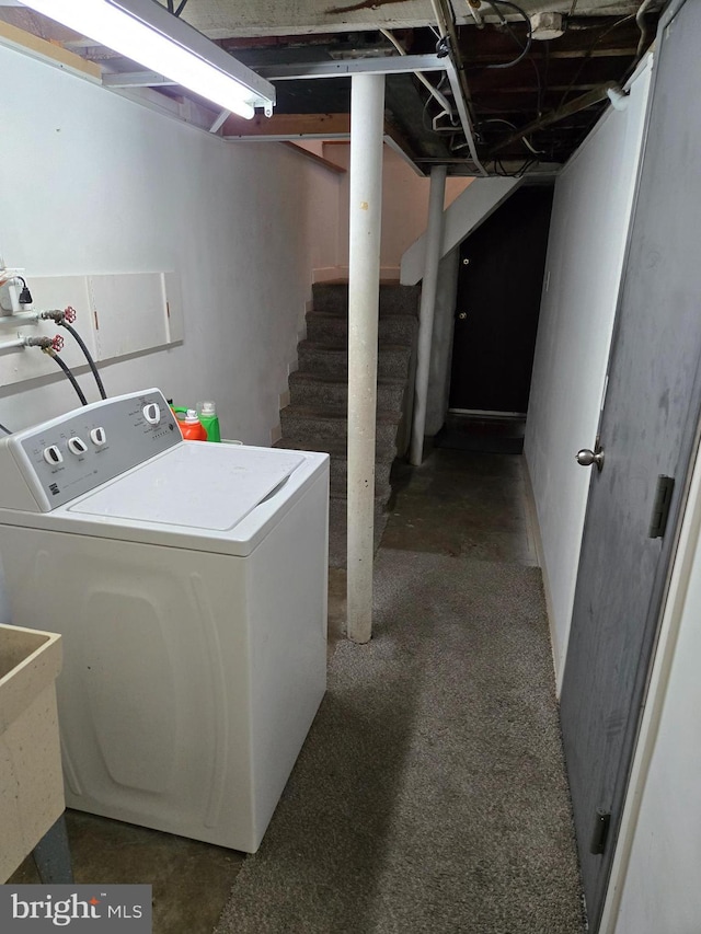 clothes washing area featuring laundry area and washer hookup