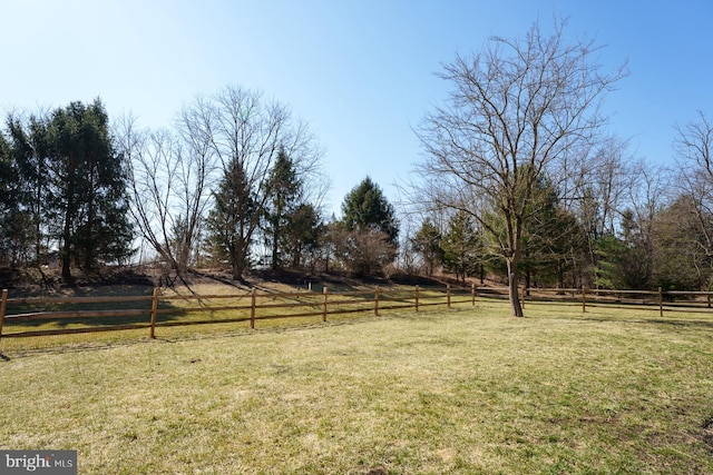 view of yard with fence