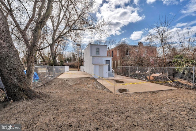 view of yard with a patio area and fence