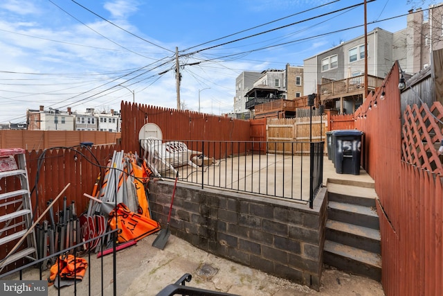 exterior space featuring fence