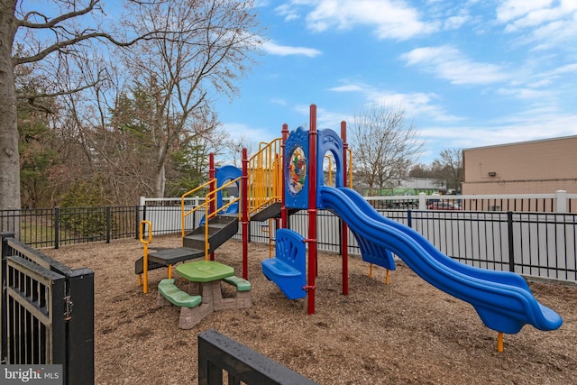 community play area with fence