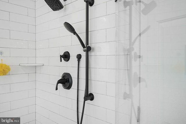 interior details with a stall shower