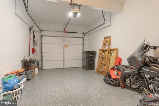 garage featuring a garage door opener