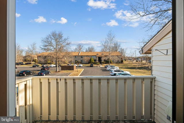 balcony with a residential view