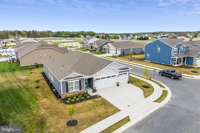 aerial view with a residential view