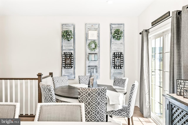 dining area featuring wood finished floors