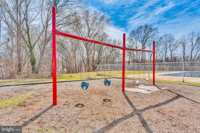 community play area with fence