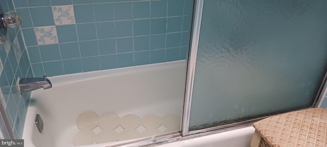 full bathroom featuring walk in shower and a tub to relax in