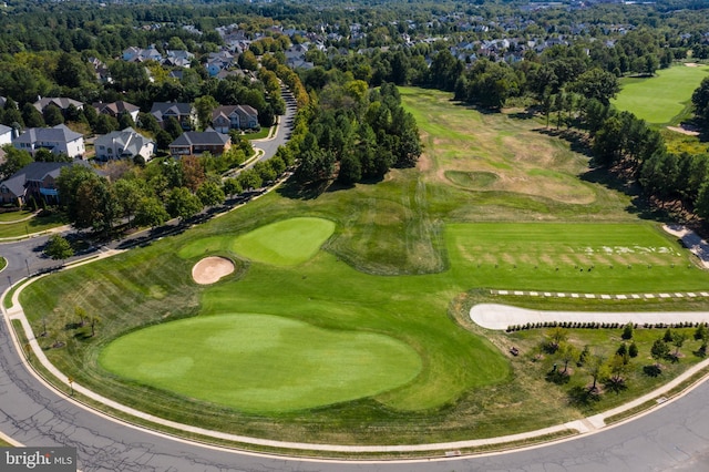 bird's eye view featuring golf course view