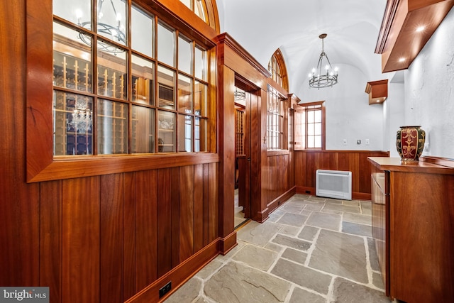 interior space with an inviting chandelier