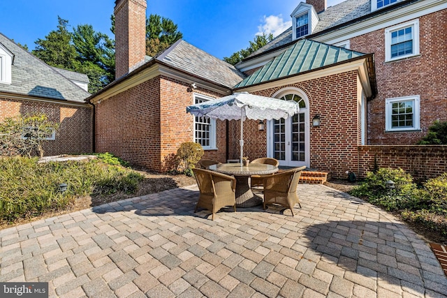 view of patio with french doors