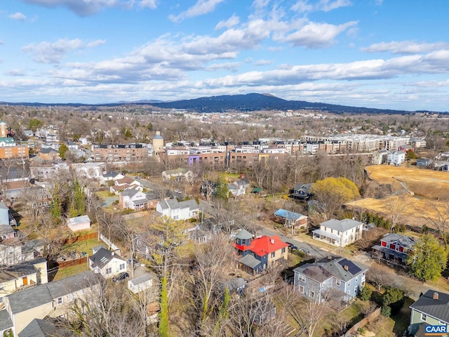 bird's eye view featuring a mountain view and a residential view