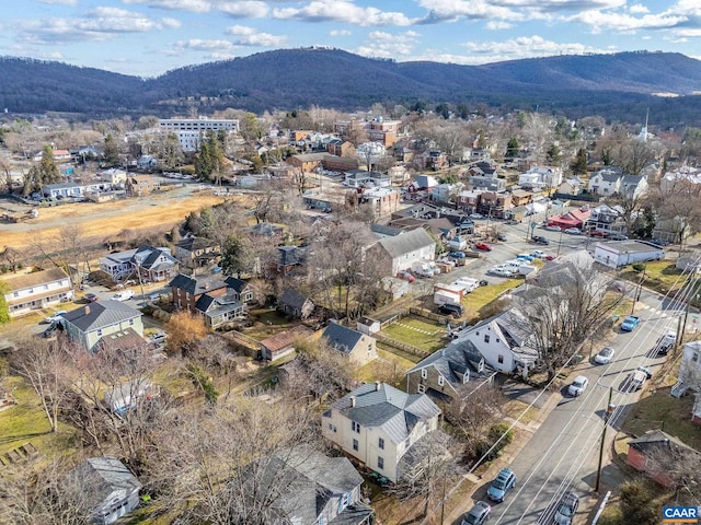 aerial view with a mountain view