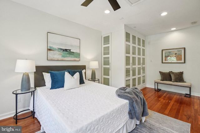 106 15th St SE, Washington, DC 20003 - bedroom with wood finished floors, recessed lighting, and a ceiling fan