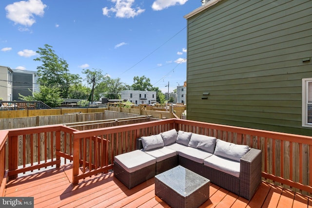 106 15th St SE, Washington, DC 20003 - deck featuring outdoor lounge area and a fenced backyard