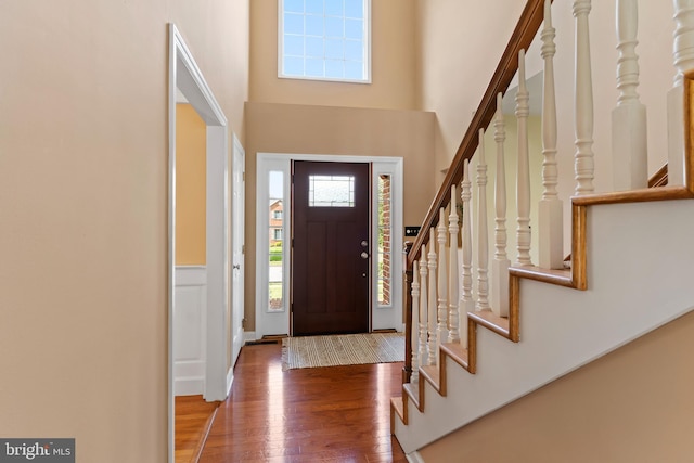 10 Silver Maple Dr, Boiling Springs, PA 17007 - foyer featuring wood finished floors, healthy amount of natural light, stairway, and a high ceiling
