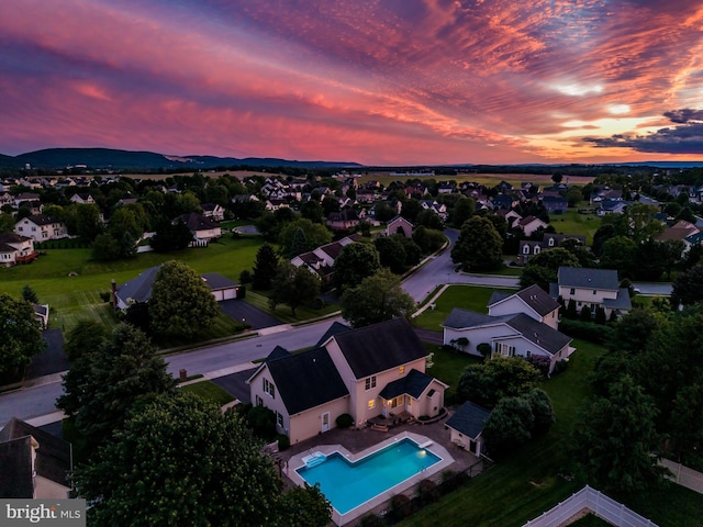 10 Silver Maple Dr, Boiling Springs, PA 17007 - aerial view at dusk of view of pool and a residential view
