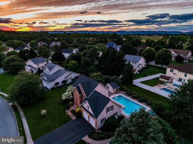 10 Silver Maple Dr, Boiling Springs, PA 17007 - aerial view at dusk of view of pool area and a residential view