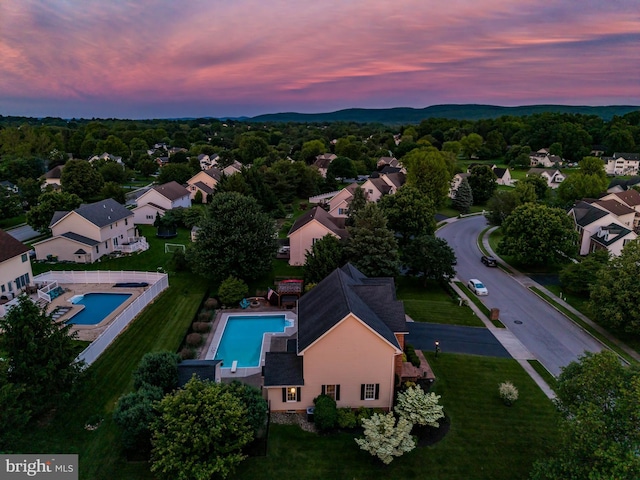 10 Silver Maple Dr, Boiling Springs, PA 17007 - aerial view at dusk of view of pool area and a residential view