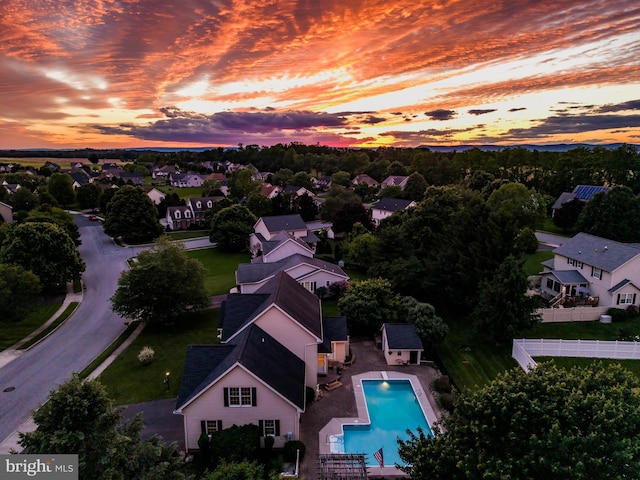 10 Silver Maple Dr, Boiling Springs, PA 17007 - aerial view at dusk of a residential view and view of pool area