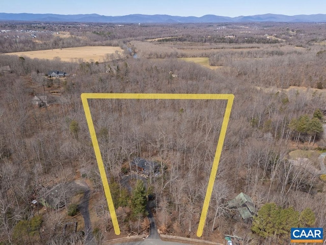 bird's eye view featuring a mountain view