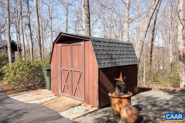 view of shed