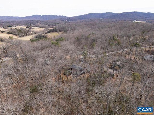 aerial view with a mountain view