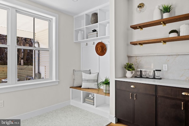 mudroom with baseboards