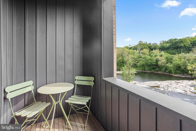 balcony with a water view